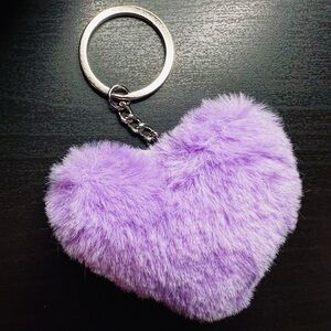 SALE Violet Purple Heart Plush Bag Charm Keychain
